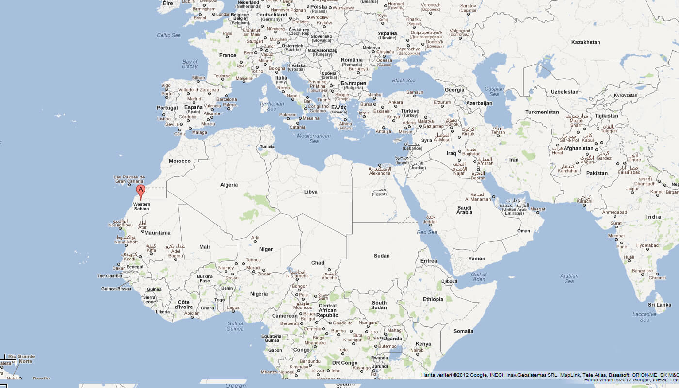MAP OF WESTERN SAHARA AFRICA